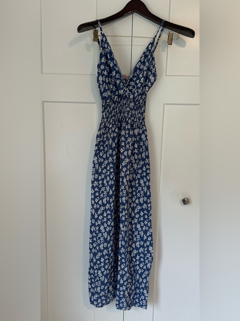 Be & D Navy Dress with White Floral Print XL/XXL